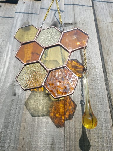 honeycomb of amber shades